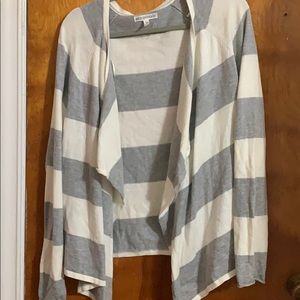 Gray/White striped cardigan